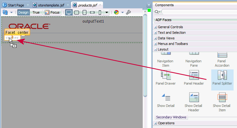 adding panelsplitter to center facet