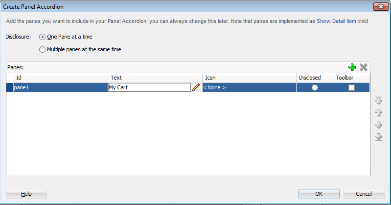 inserting a panel accordion in first facet