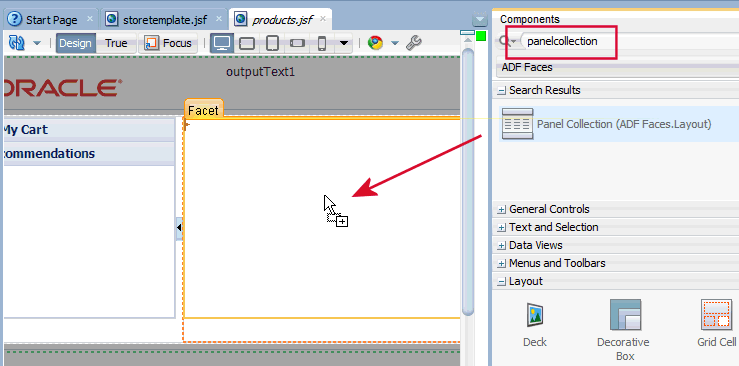 adding a panel collection to the first facet