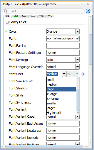 setting the size to large for the title component