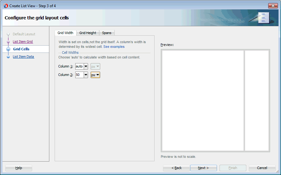 setting grid layout column width