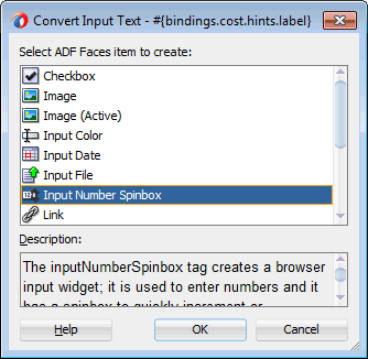 Input Number Spinbox selected