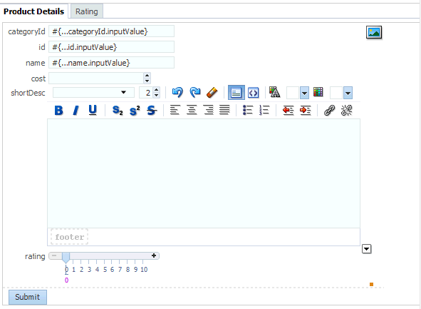 page in design view