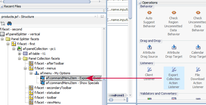 adding a listener onto the menu item