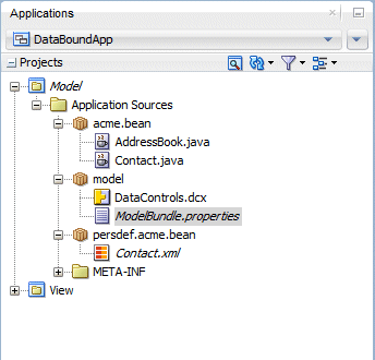 Application Navigator, Model project