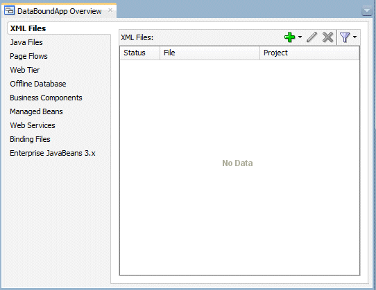 Part of Application Overview window