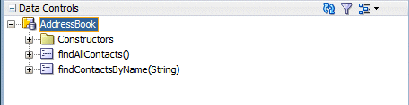 Application Navigator, Data Controls panel