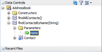 Data Controlsl panel, Parameters expanded
