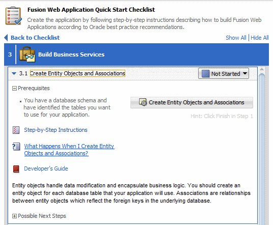 This screenshot shows the first sub task of step 3 expanded with text that describes the task