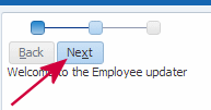 This screenshot shows the back and next buttons below the train stops in the page