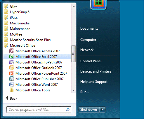 Starting Excel