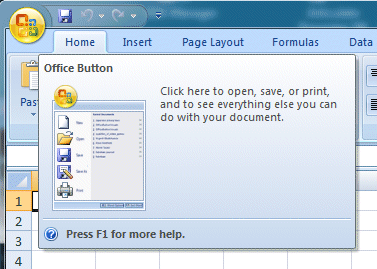 Excel Office button