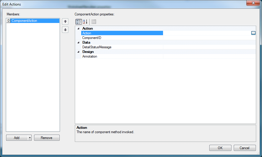 Edit Actions dialog