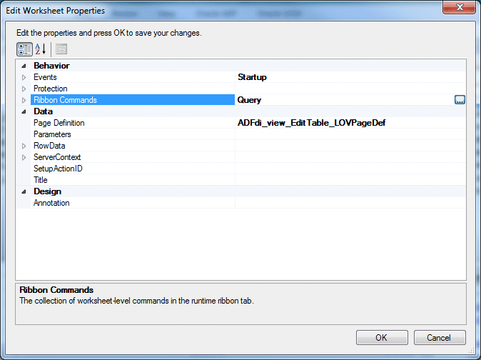 Edit Worksheet Properties dialog