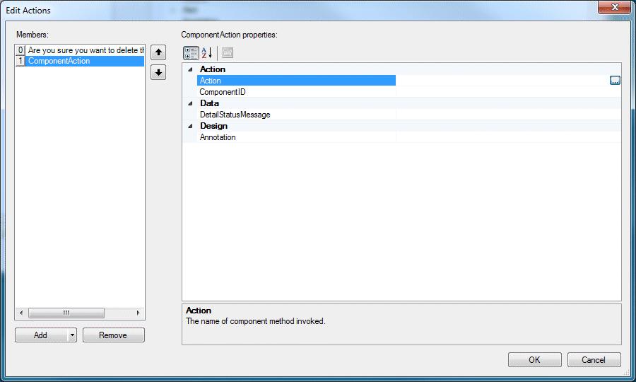 Action Collection Editors dialog