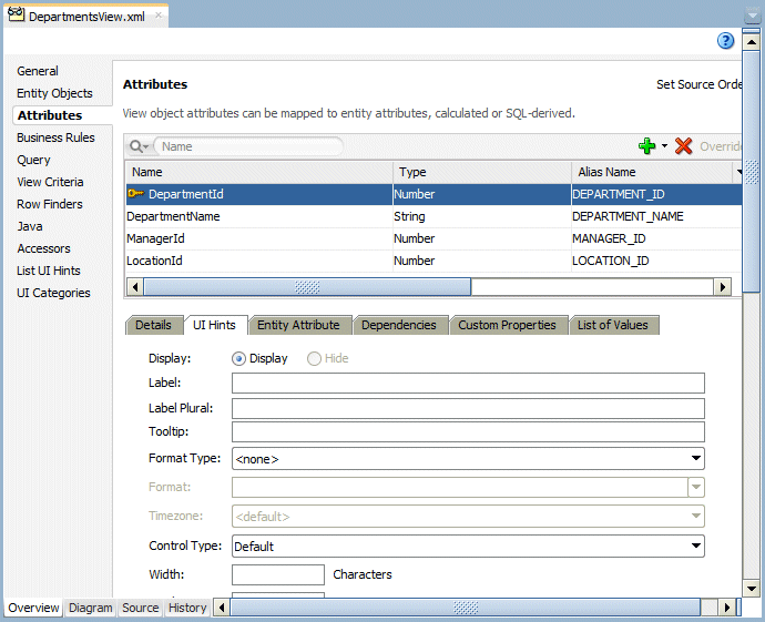 Oracle ADF tab in the Excel ribbon