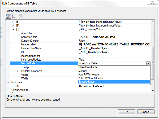 Oracle ADF tab in the Excel ribbon