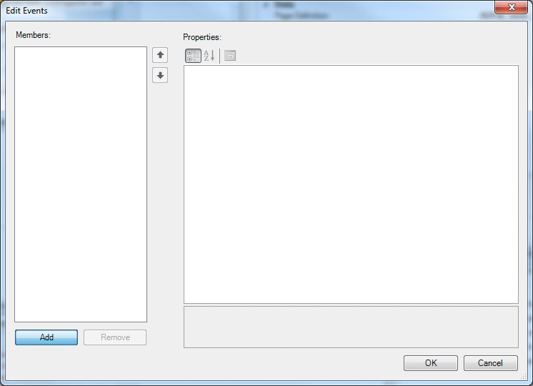 Edit Events dialog