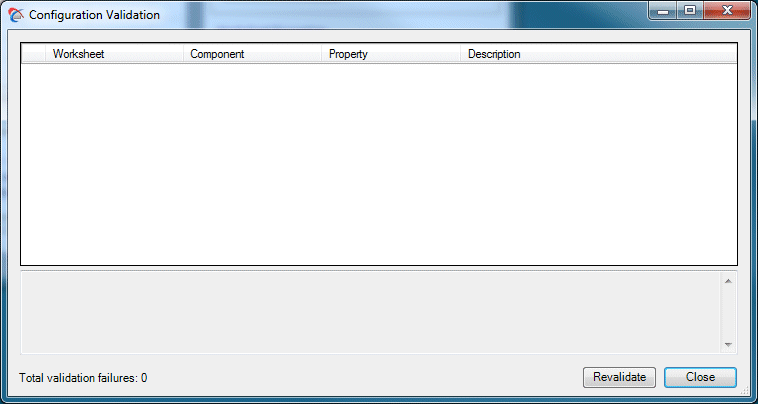 Validation dialog