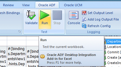Run button