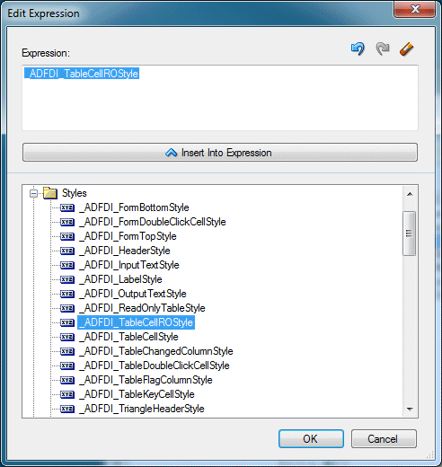 t Expression dialog