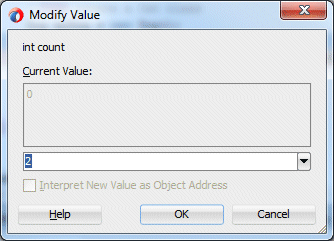 Modify Value window with 2 as the new value.