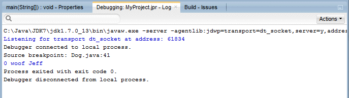 Debugging window displaying message that the program has terminated.