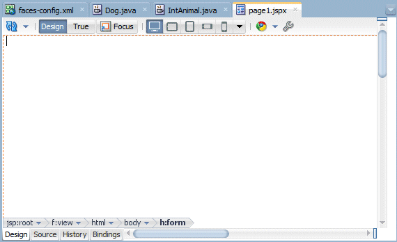 page1.jspx opens up in diagrammer.