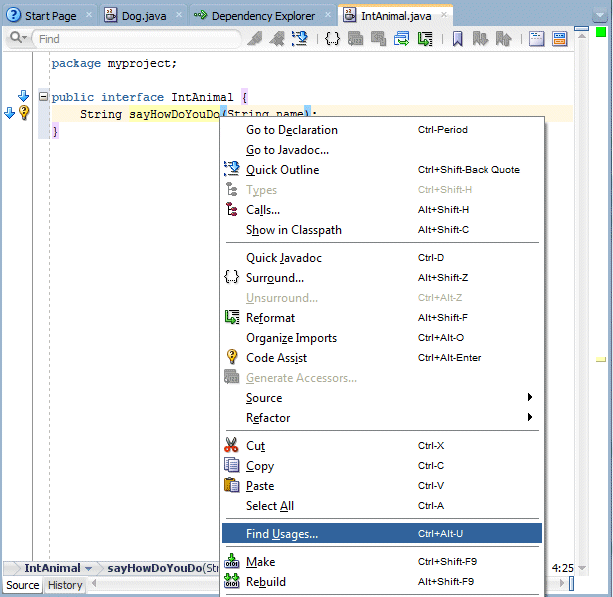 Application Navigator with WEB-INF node expanded and faces-config.xml below it expanded.