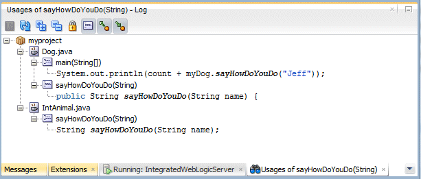 Application Navigator with WEB-INF node expanded and faces-config.xml below it expanded.