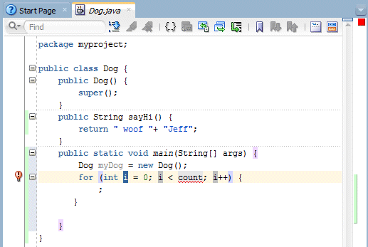 Source code editor with the template code inserted.