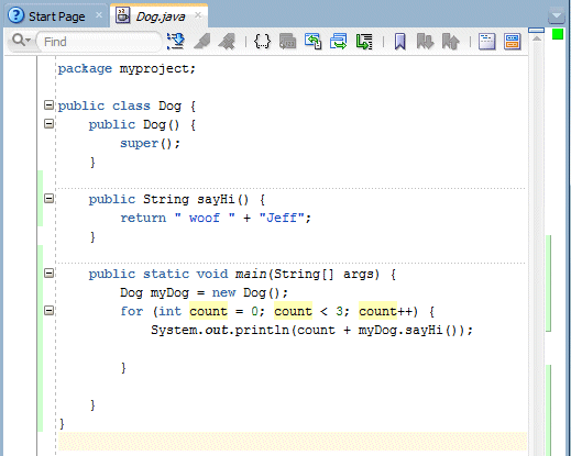 Source editor with reformatted code.
