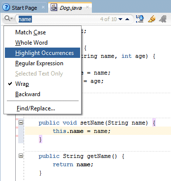Source editor menu bar with Clear All Highlighting icon indicated.