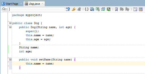 Source editor - Search field blank.