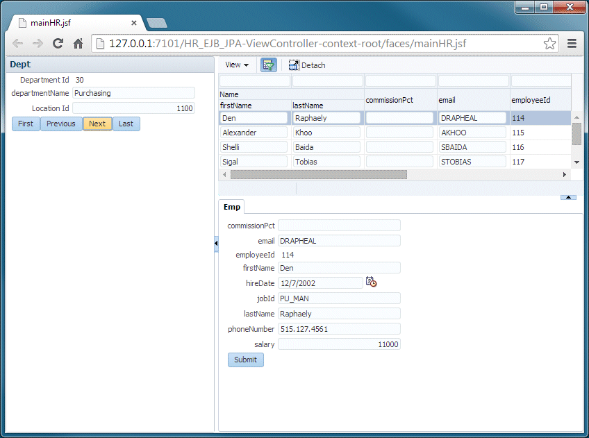 Page displayed in web browser
