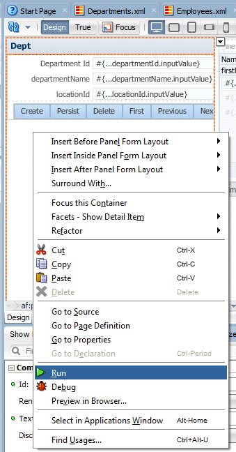 Run option from context menu