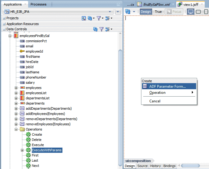 Dropping data control on a page