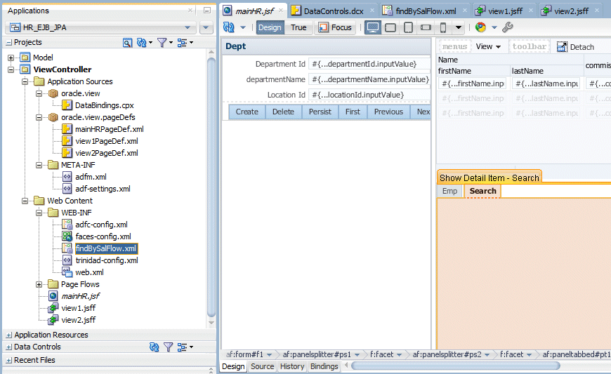 Dropping a page flow onto a page