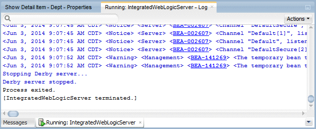 Stopping WebLogicServer