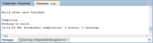 Log window messages
