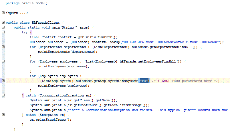HRFacadeClient Java code