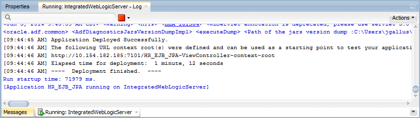 Running Log window