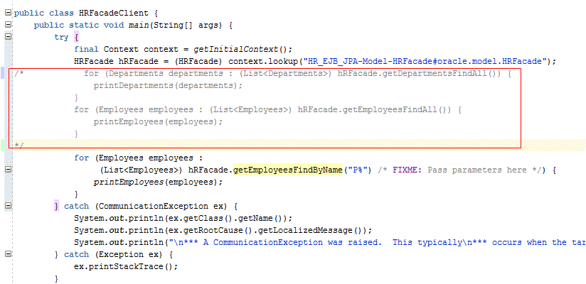 HRFacadeClient Java code