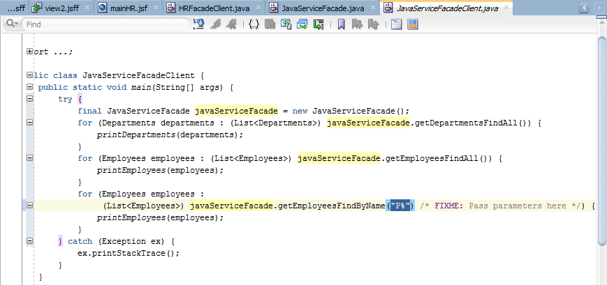 JavaServiceFacadeClient class