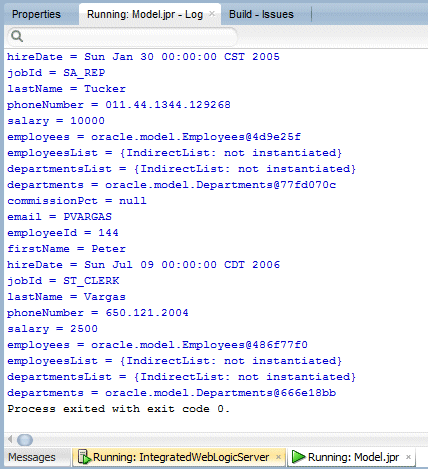The Running Log window