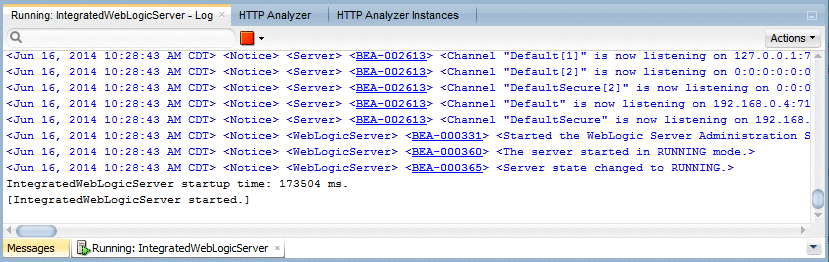 Default application Navigator created for a Fusion Web Application