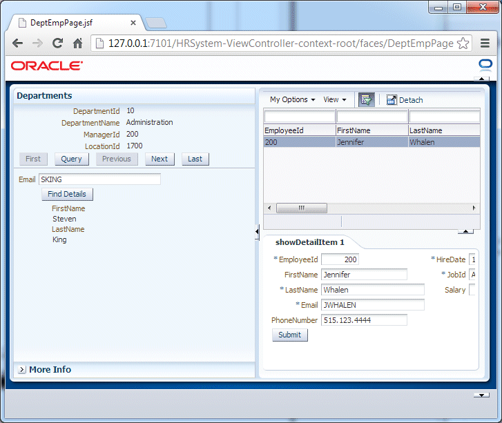 Screenshot of finished app page.