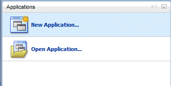 Application Navigator with cursor on New Application.