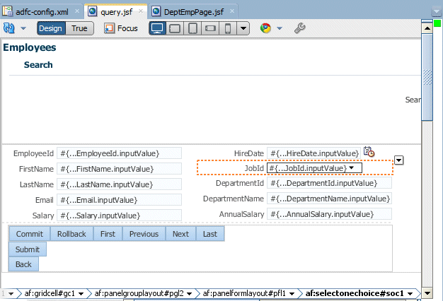 Query page with JobId field selected.