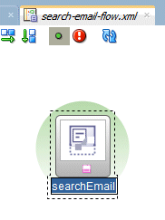 Task flow diagram withone view - name,searchEmail highlighted.